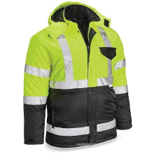 Reflective Safety Clothing Insulated Men's Parka Jacket Winter Waterproof  Work Wear Hi Vis Jackets